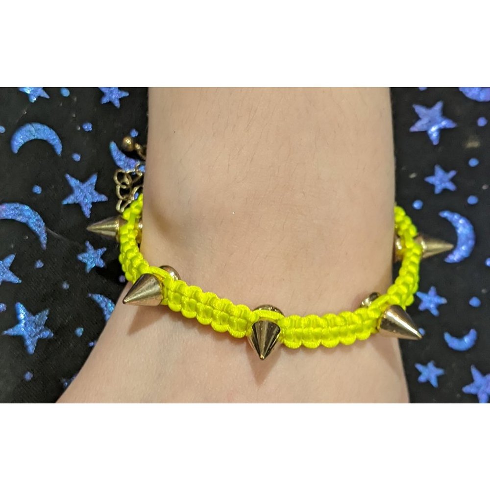 Neon Yellow Spike Bracelet